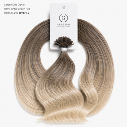 Keratin One Donor Remy Single Drawn Hair 0,60 Gr Farbe Ombre 5