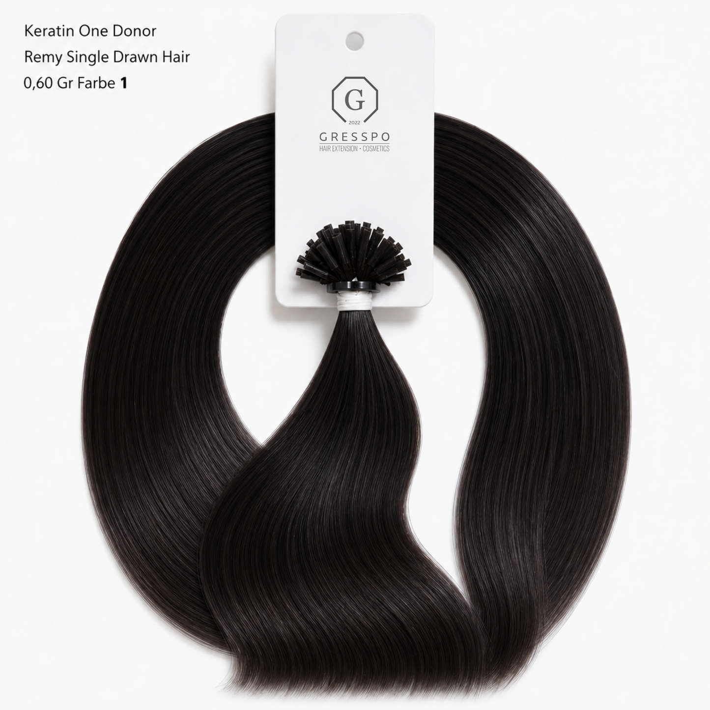 Keratin One Donor Remy Single Drawn Hair 0,60 Gr Farbe 1
