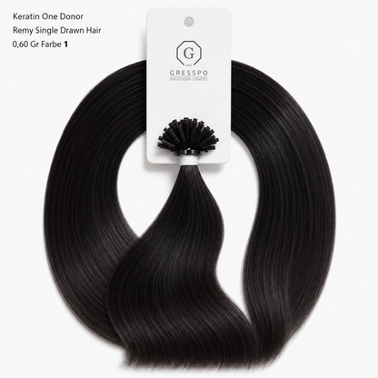 Keratin One Donor Remy Single Drawn Hair 0,60 Gr Farbe 1
