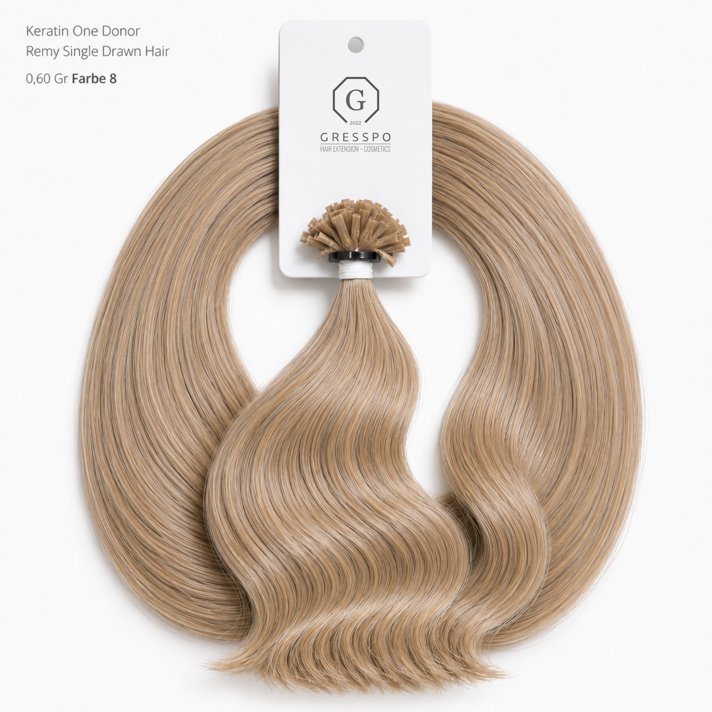 Keratin One Donor Remy Single Drawn Hair 0,60 Gr Farbe 8