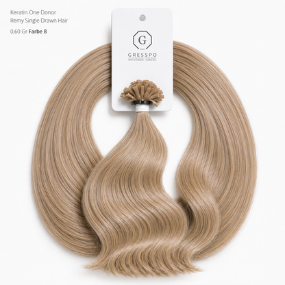 Keratin One Donor Remy Single Drawn Hair 0,60 Gr Farbe 8