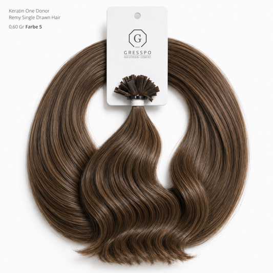 Keratin One Donor Remy Single Drawn Hair 0,60 Gr Farbe 5