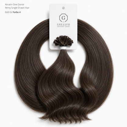 Keratin One Donor Remy Single Drawn Hair 0,60 Gr Farbe 4