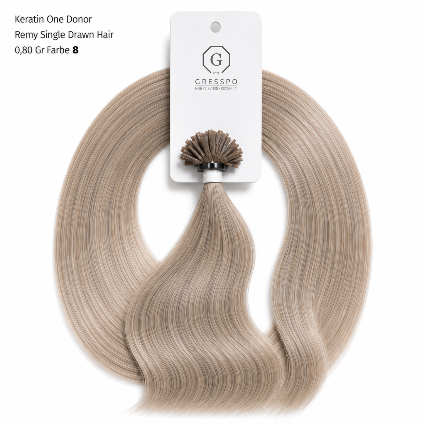 Keratin One Donor Remy Single Drawn Hair 0,80 Gr Farbe 8