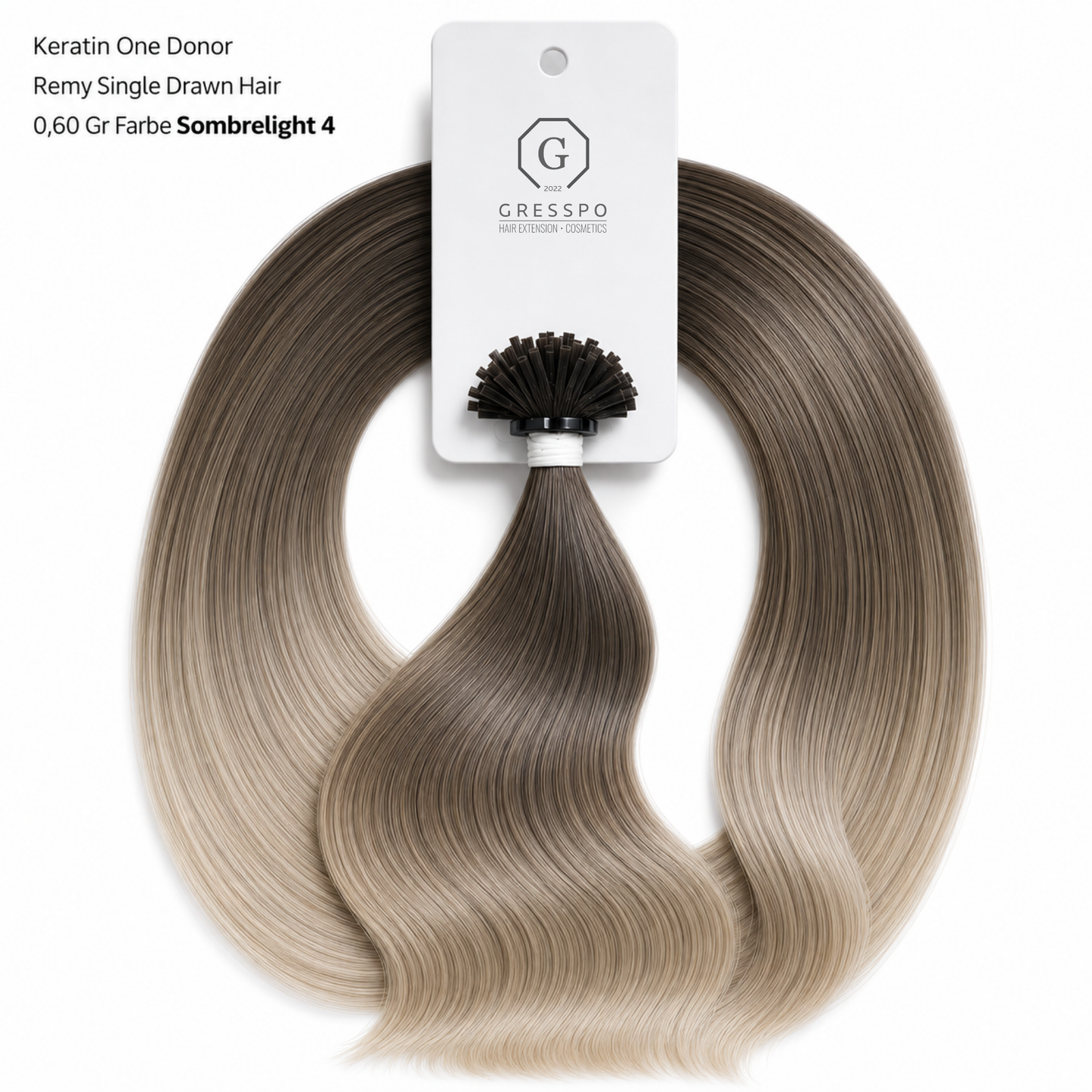 Keratin One Donor Remy Single Drawn Hair 0,60 Gr Farbe Sombrelight 4