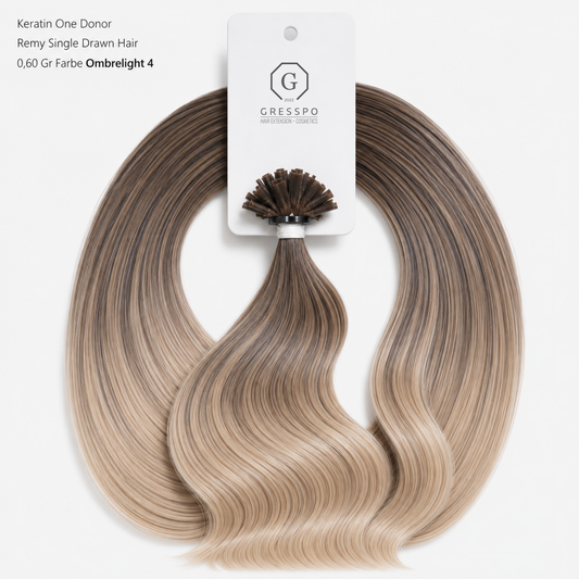 Keratin One Donor Remy Single Drawn Hair 0,60 Gr Farbe Ombrelight 4
